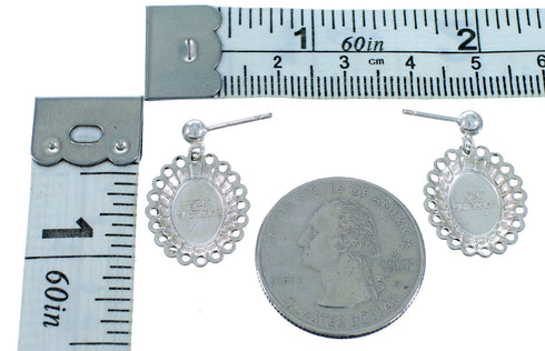 Sterling Silver Concho Post Dangle Earrings RX111018